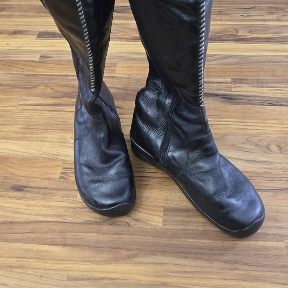 Keen Orla Knee High Tall Black Leather Faux Shearling Lined Winter Boots… - Picture 4 of 10